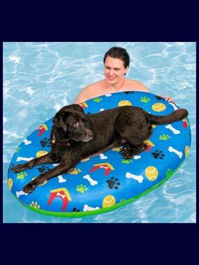 NIB Fetchin' Fun Dog/Pet Pool Float/Raft & Fabric Cover by Bestway 56" x 37.5"